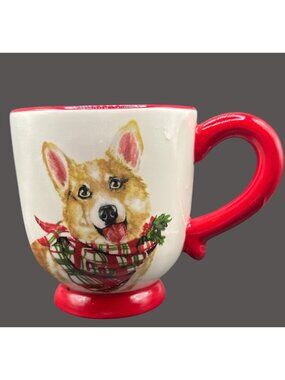 Adorable Corgi Holiday Mug by Potter's Studio
